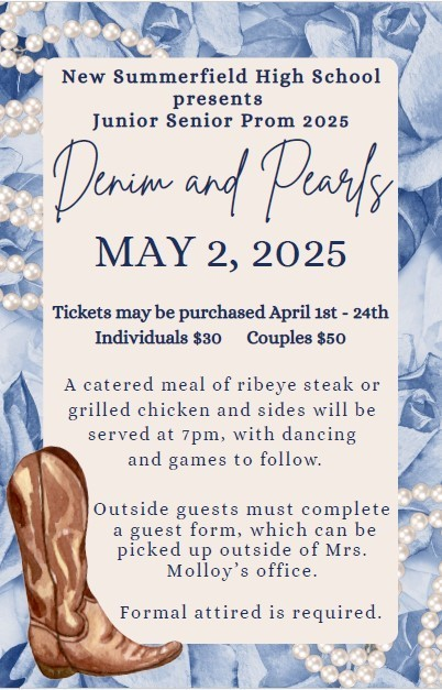 Reminder: Today is the last day to purchase JR/SR Prom Tickets.  Purchase at the High School Office before 4:30PM.