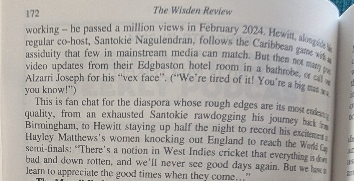 Tears in my eyes I have brought the term rawdogging to the Wisden Almanack