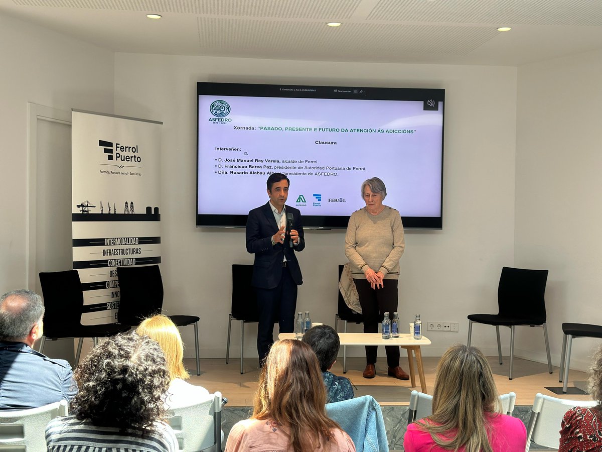 🗣 Xornada ‘Pasado, presente e futuro da atención ás adiccións’, de <a href="/Asfedro/">Asfedro</a> 
🎂 Profesionais do ámbito participaron no primeiro acto da programación conmemorativa do 40 aniversario de Asfedro
📍 Porto de #Ferrol <a href="/apfsc2022/">A.P. de Ferrol-San Cibrao | Puerto de Ferrol</a> 
ferrol.es/Concello/Novas…