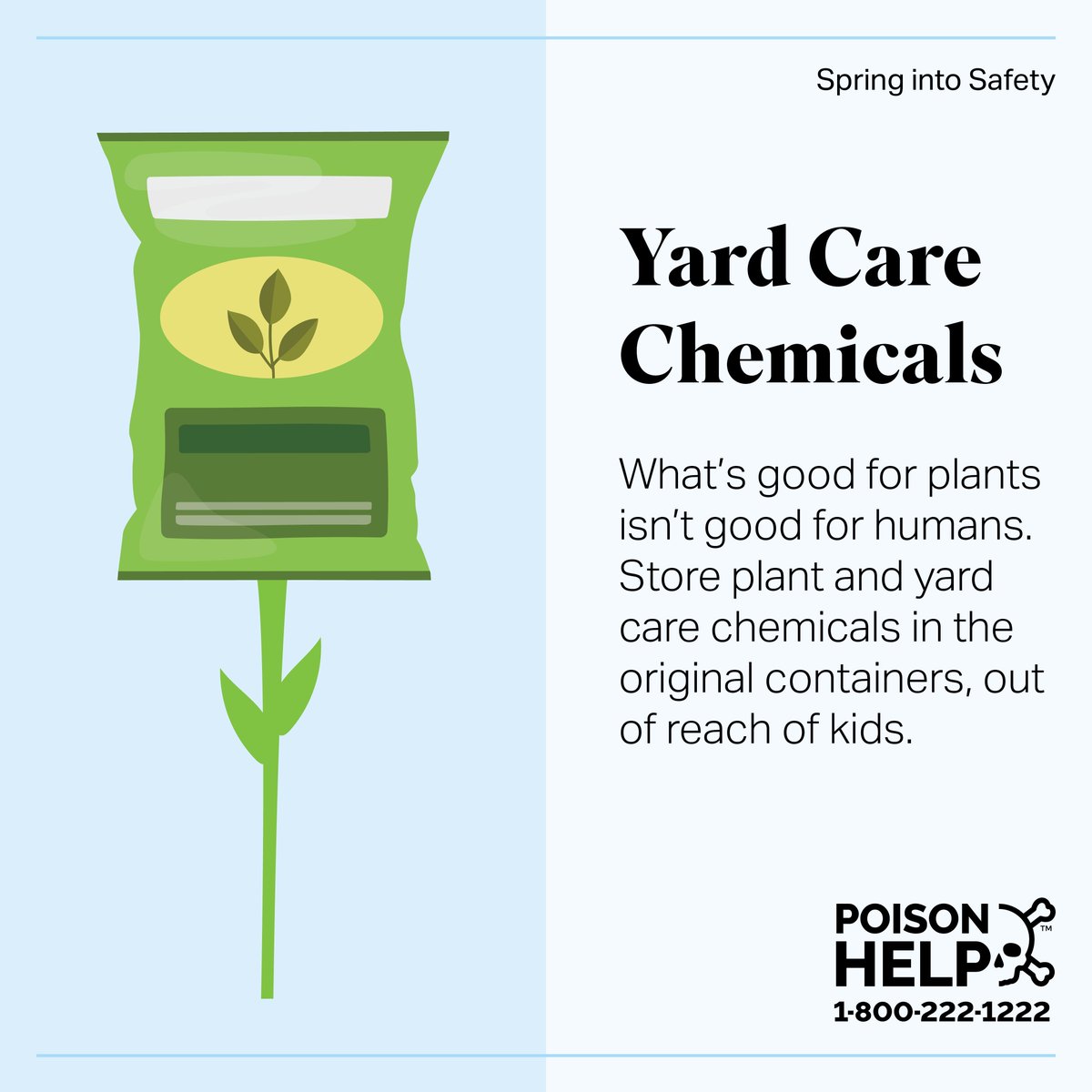 utahpoison's tweet image. Pesticides, fertilizer and herbicides used to care for your plants and yard can be harmful if they get in or on the body. Wear protective gear such as gloves, goggles and a mask and store chemicals safely. #SpringIntoSafety #PoisonHelp