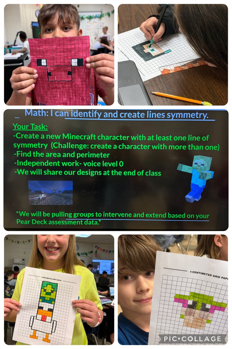 BarkerFinckCrew's tweet image. The #BestFourthGradersInTheDistrict loved reviewing symmetry, area, and perimeter. They are so creative!