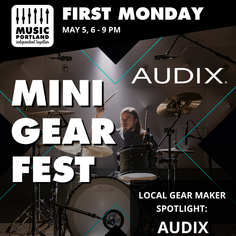 🎤 Local Gear Maker Spotlight <a href="/audixmics/">AUDIX</a>

Known for pro-quality mics that deliver clarity + precision for musicians &amp; engineers worldwide.

Meet makers like AUDIX at Mini Gear Fest at our First Monday Meetup!
🗓️ May 5 | 6–9 PM
📍 Five Star Guitars, 17305 NW Corridor Ct, Beaverton