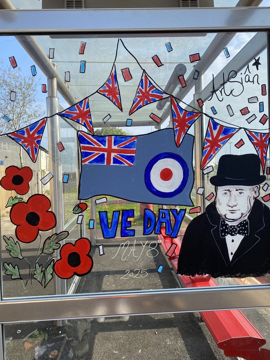siandixon1's tweet photo. Painting bus stops for the local council in st.Athan (Glamorgan) this week.
#VEDAY #STATHAN #ARTSIÂN #publicartwork https://t.co/wIrCuHURAk