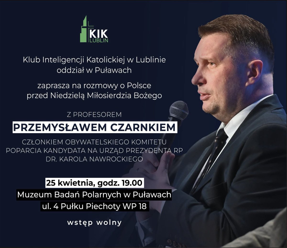 CzarnekP's tweet photo. Serdecznie zapraszamy jutro do Puław 👋🏼.
#Nawrocki2025 https://t.co/wN7pF34Nfi