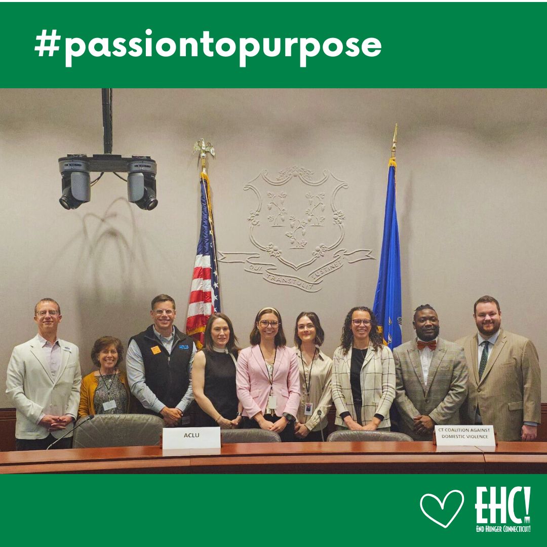 🎤 Shoutout to our Policy Coordinator, Amari, for representing EHC! at today’s “Passion to Purpose” panel at the CT General Assembly. His passion for equity, systems change, and ending hunger made him a powerful voice in the room. 💚 #PassionToPurpose #EndHungerCT
