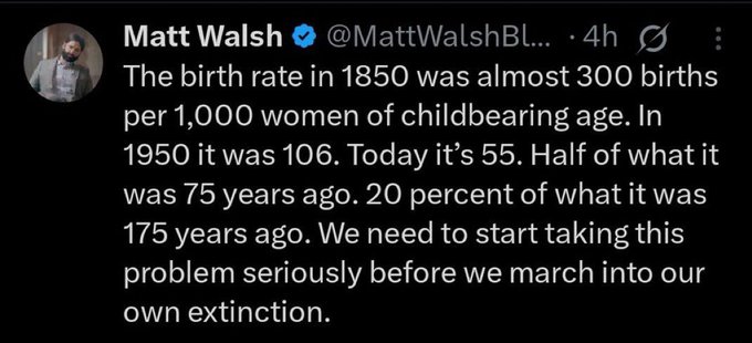 acnewsitics's tweet image. We’re not going extinct, Matt. You’re just mad people aren’t having babies for your demographic. Birth rate panic is just code for &apos;we’re losing our grip on women and minorities, and we don’t like it.