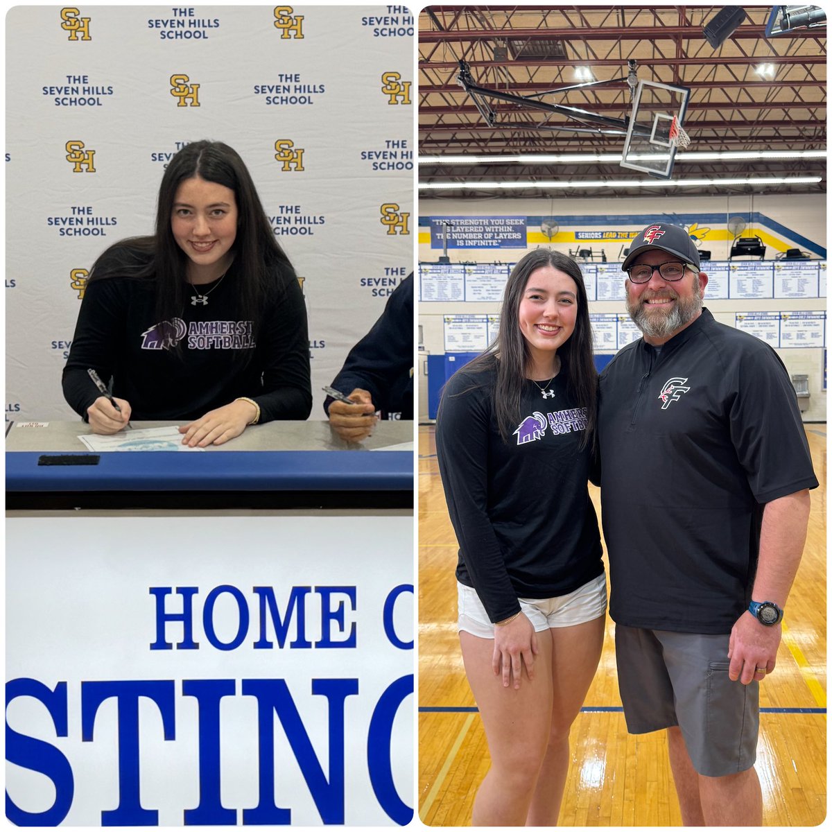FlamesCincy's tweet photo. Our @annie_katuska31 signed her letter of intent today to become a member of the @Amherst_SBall program. Amherst is getting an exceptional person, student &amp; player. Congrats! Thrilled Coach Laudeman was able to join you today! Annie has blazed a trail for our younger Flames! 🔥💪 https://t.co/6o3un763P9