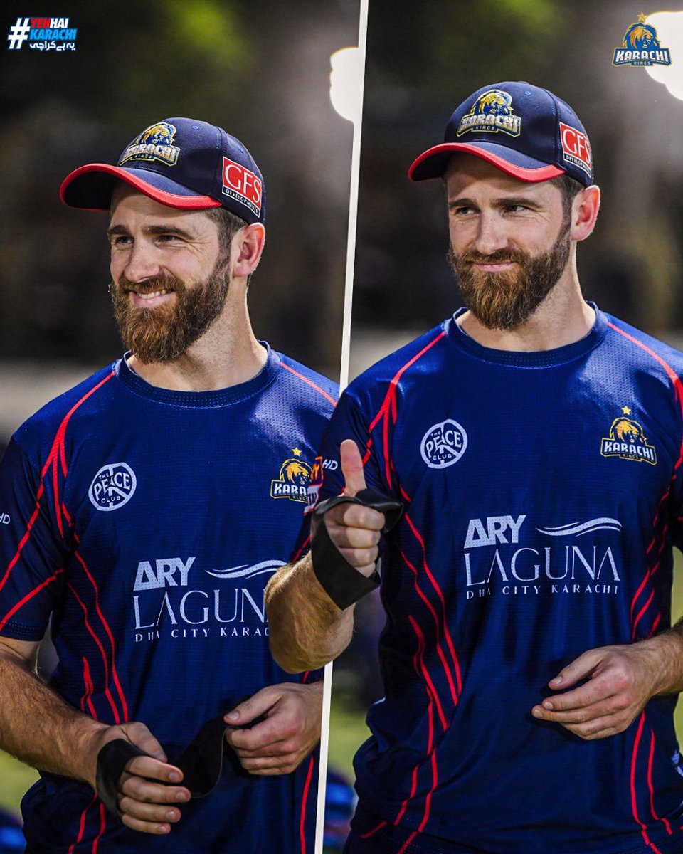 Arrived and straight to the grind 💪🏻

Classic Kane Williamson energy 💙❤️

#YehHaiKarachi | #KingsSquad | #KarachiKings