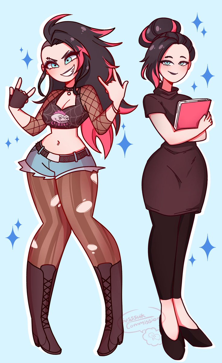 Cait at her camgirl job
&amp; 
Cait at her grad assistant job.