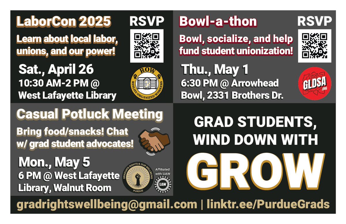 Hang in there, GROW members! We are all busy, but I'm popping in here to let you know we are still plugged in. Please come to one of our events if you would like to know more about unions or get involved in our future events!