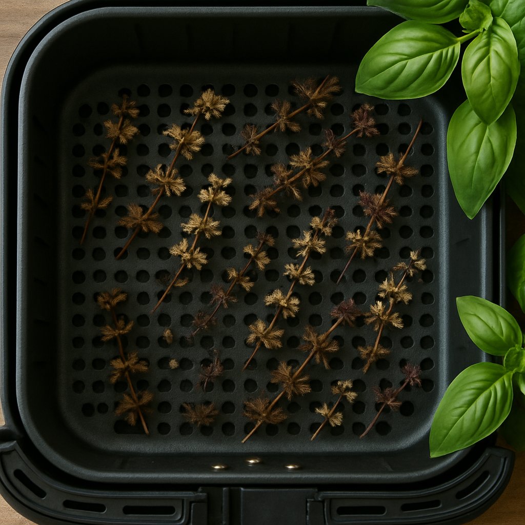 Foodisima's tweet image. Too much basil? Stick it in your air fryer! (No, really.) Here's how. foodisima.com/wp/when-basil-…