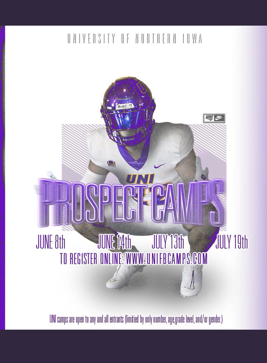 Thanks for the camp dates!
<a href="/coachricknelson/">Rick Nelson</a> <a href="/UNIFootball/">UNI Football</a> <a href="/FootballSolon/">Solon Football</a>