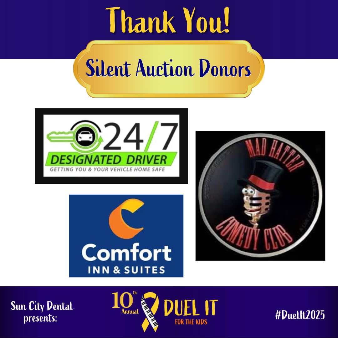 Big thanks to 24-7 Designated Drivers, Comfort Inn &amp; Suites Medicine Hat, and Mad Hatter Comedy Club for teaming up to create the ultimate staycation package for our silent auction. From laughs to luxury (and a safe ride home)...thank you! #DuelIt2025