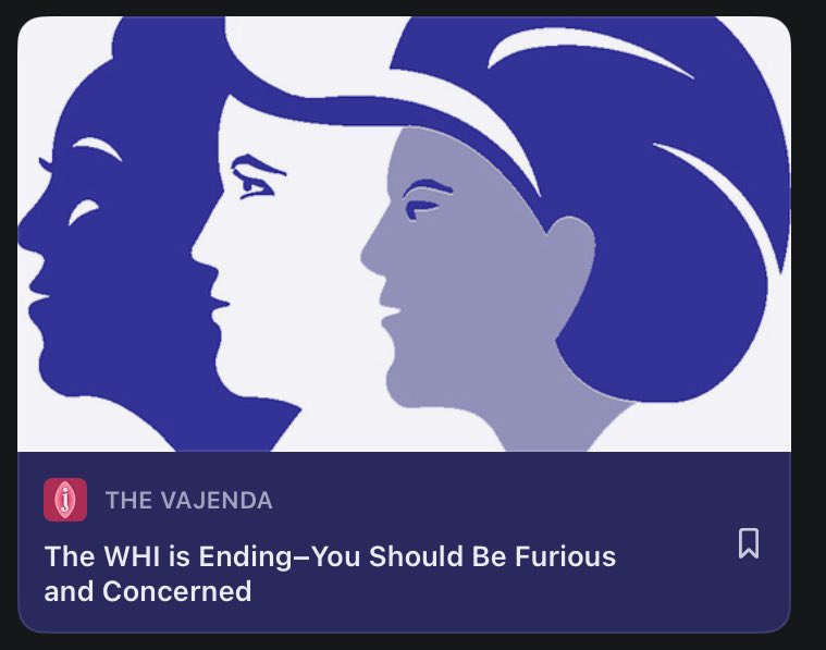 Gutting the Women’s Health Initiative “because limiting knowledge about preventing cardiovascular disease, dementia, colon &amp; breast cancer &amp; bone health for women as they age is definitely a big step in making America healthy again!“
vajenda.substack.com/p/the-whi-is-e…
