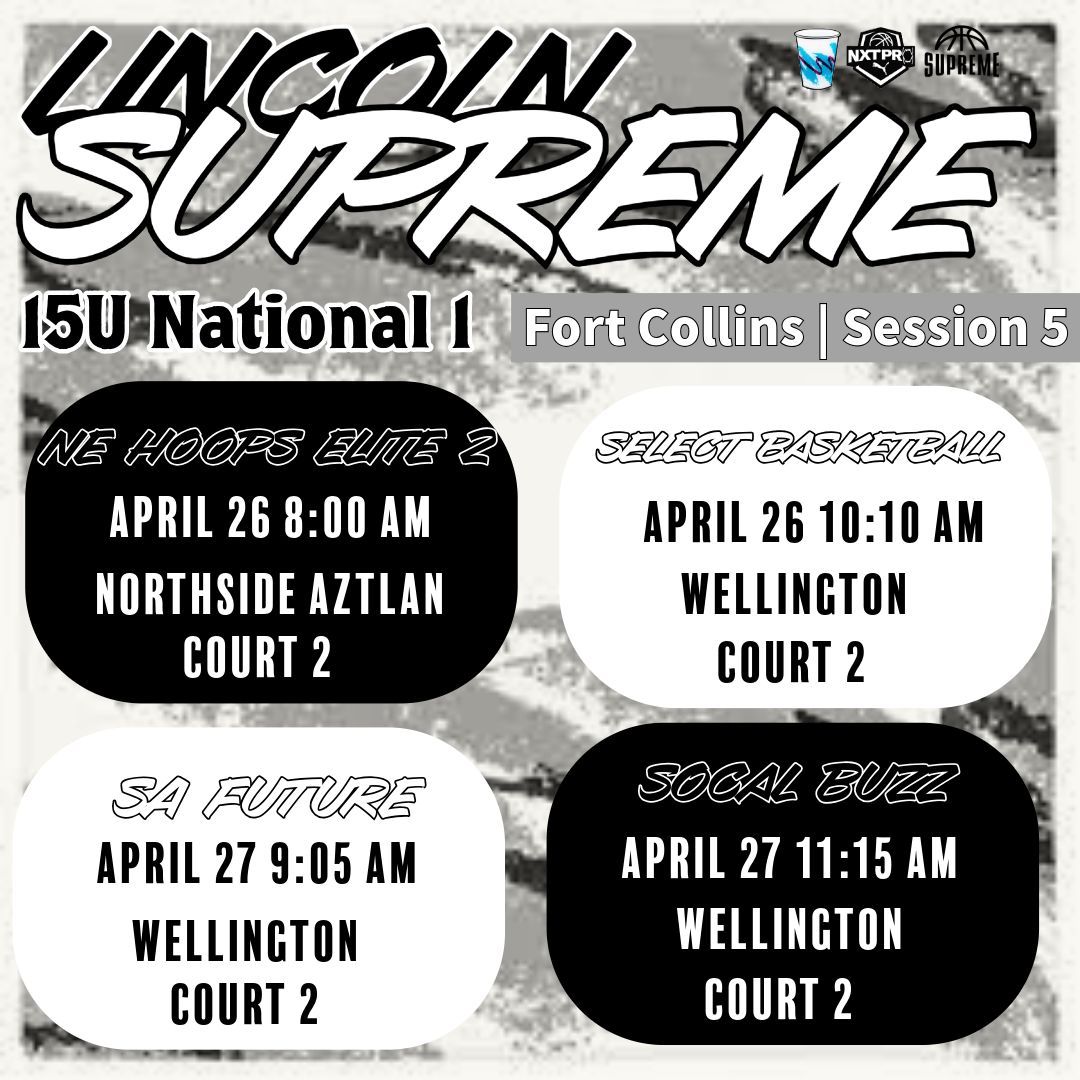 NXTPRO Session 5: Fort Collins, Colorado, 15U weekend schedule. We are ready... are you??? #supremefamily #nxtpro #nxtprone #pumabasketball #basketball