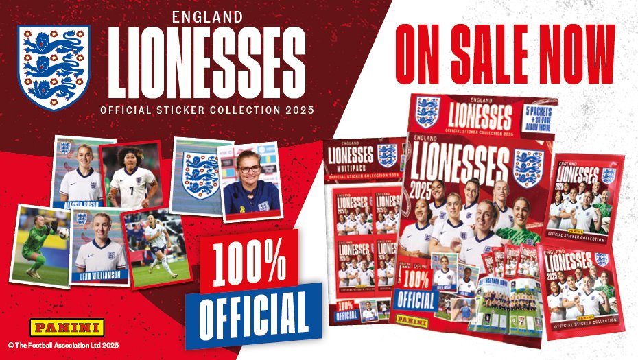 Gear up for this summer’s hottest footballing event with the England Lionesses 2025 Official Sticker Collection! Our all-new, 100% OFFICIAL guide to an eagerly anticipated summer of football features England’s best women’s footballing talent in sticker form!