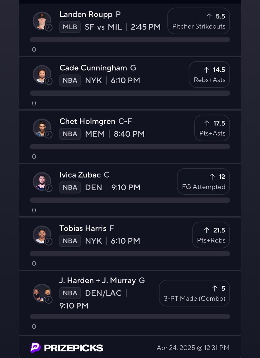 Here is my PrizePicks slip for the day! Got some MLB and NBA action for you guys.
t.me/+m0nCX6aKlPNhN…
#Gobetaverse #gamblingX #prizepicks #gamblingtwitter #fanduel #dfs #sportsbetting #betting #gambling #bettingtips #underdog #sportsgambling #props