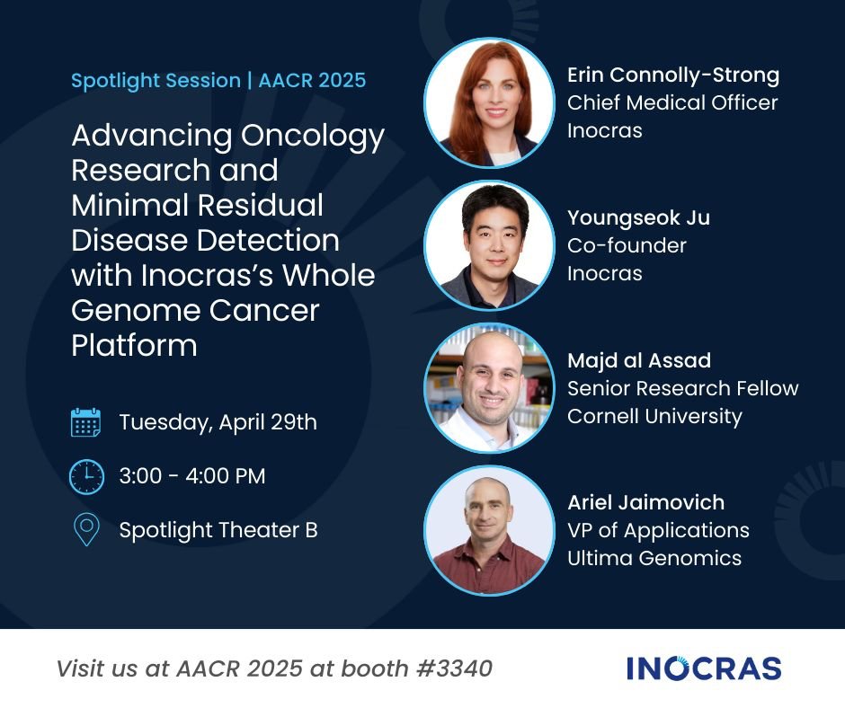 Very excited to be presenting at #AACR25 our whole genome MRD assay! Stop by our booth (3340) to learn more and learn about our special promotional offer for MRD.