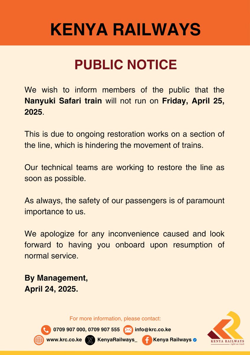 Kenya Railways (@kenyarailways_) on Twitter photo 