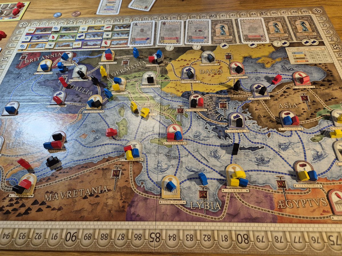 Concordia with 4 players. I played too slow, and of course it ended 1 turn too early.