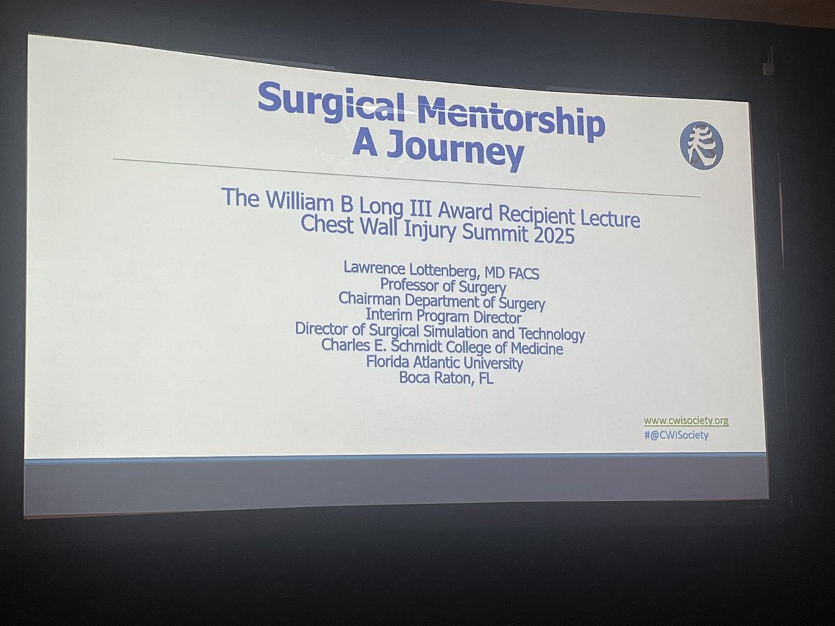 CWIS (@cwisociety) on Twitter photo The 2025 CWIS William B Long Award winner. So impressive and meaningful. <a href="/FacsLarry/">Larry Lottenberg MD FACS</a> Congratulations Dr Lottenberg - well done! #CWISummit2025 The 2025 CWIS William B Long Award winner. So impressive and meaningful. <a href="/FacsLarry/">Larry Lottenberg MD FACS</a> Congratulations Dr Lottenberg - well done! #CWISummit2025