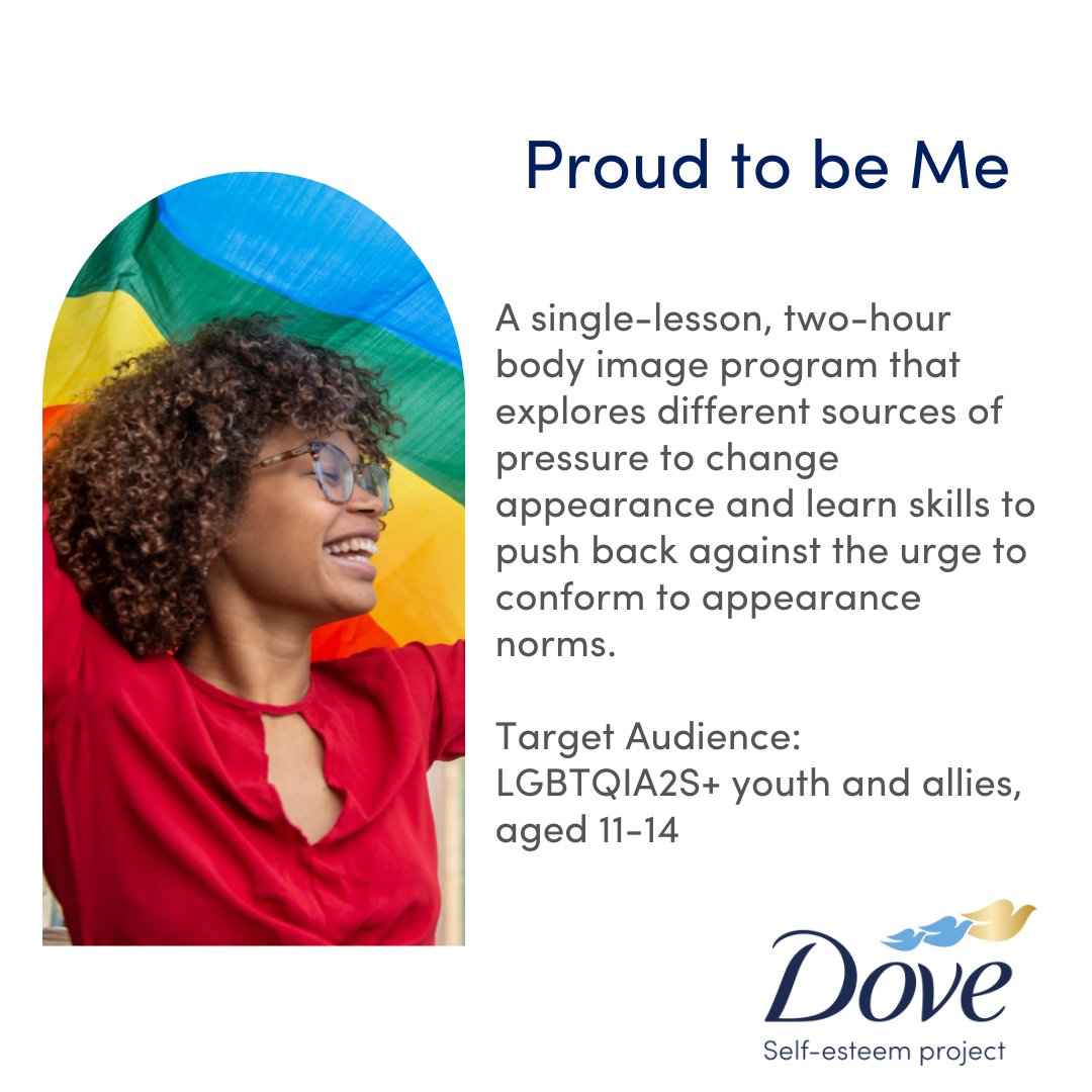 Proud to be Me is #DoveSelfEsteemProject body image program to promotes allyship and helps students resist conforming to appearance norms! 

Check out this link to gain access to this program!
🔗forms.gle/SvXomdCpofyfC2…

#DovePartner <a href="/Dove/">Dove</a>