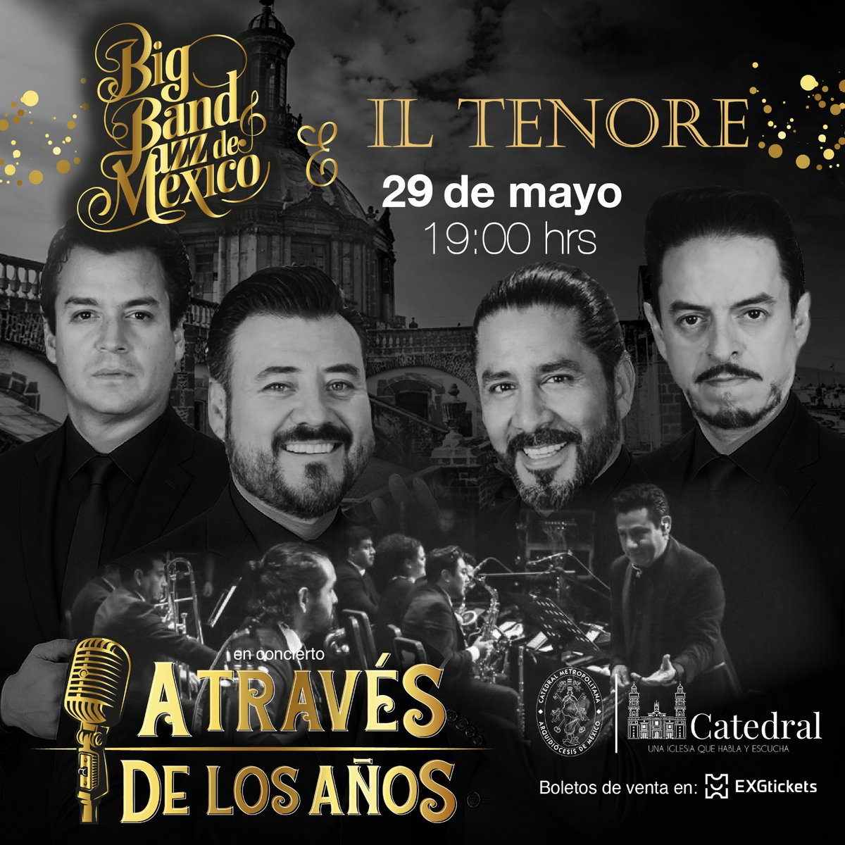 Una noche de grandeza musical en La Catedral Metropolitana de la Ciudad de México:
IL TENORE unirá su talento a la excelencia de la <a href="/BigBandJazzMx/">Big Band Jazz de México</a>  para ofrecer un concierto inolvidable.
🎟️ Adquiere tus boletos aquí exgtickets.io/event/a-traves

#BigBandJazzMx #ConciertoEnLaCatedral