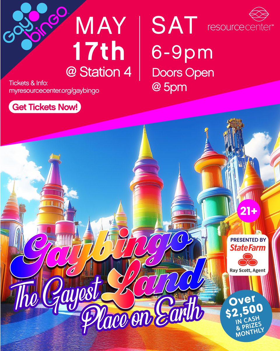 🎢 Thrills, drag, and over $2,500 in prizes? Gaybingo Land is coming May 17 to the Rose Room! 🎟 Doors at 5, show at 6.
Dress in theme park glam + grab your tix now: myresourcecenter.org/gaybingo
#GaybingoLand #LGBTQDallas