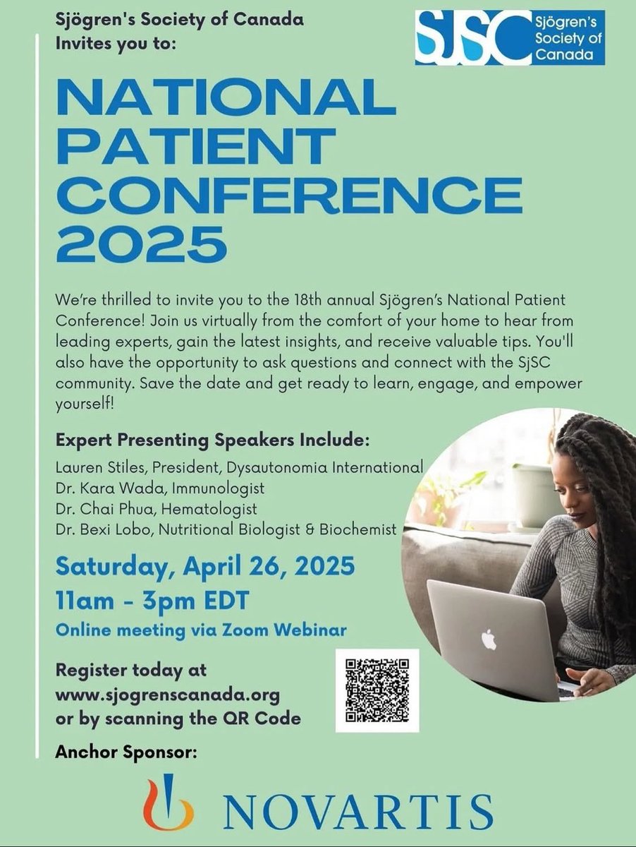 ArianeK 💜 #Care4Complex (she/her) (@arianek) on Twitter photo The 🇨🇦 Sjogren’s Society <a href="/SjogrensCa/">Sjögrens Canada</a> doesn’t seem be posting here anymore, but their virtual conference is THIS SATURDAY. Great speaker lineup, mostly 🇺🇸, so I hope they’ll bring some modern #Sjogrens info across the border. (If only it was targeting doctors, not just patients!) The 🇨🇦 Sjogren’s Society <a href="/SjogrensCa/">Sjögrens Canada</a> doesn’t seem be posting here anymore, but their virtual conference is THIS SATURDAY. Great speaker lineup, mostly 🇺🇸, so I hope they’ll bring some modern #Sjogrens info across the border. (If only it was targeting doctors, not just patients!)
