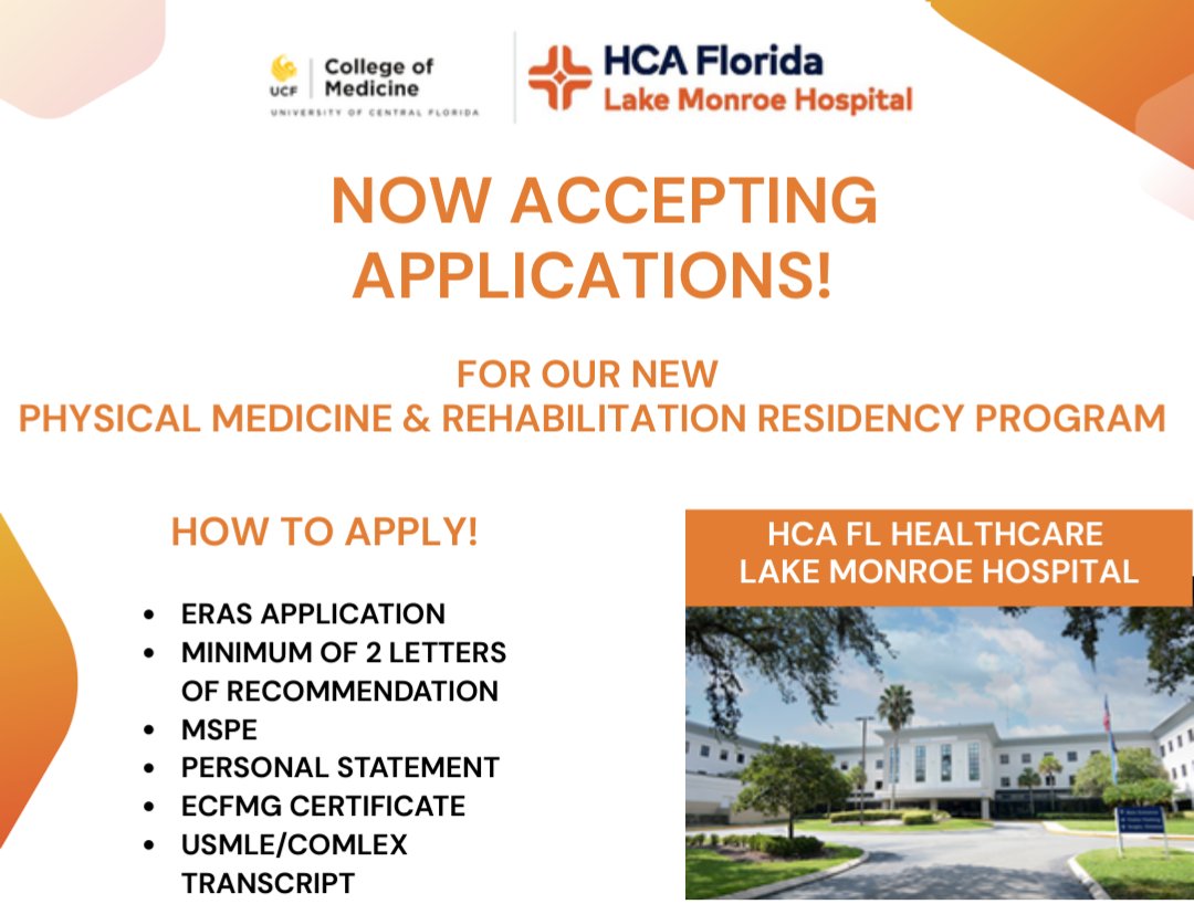 Alexandra Fry, MD (@alexandrafrymd) on Twitter photo New ACGME accredited PM&R residency starting July 2025 in Lake Monroe (Orlando) FL!
4 PGY2 spots open
4 PGY3 spots open
4 PGY4 spots open
Contact robkentdo@gmail.com with Qs or interest. Please spread the word! #physiatry #residency New ACGME accredited PM&R residency starting July 2025 in Lake Monroe (Orlando) FL!
4 PGY2 spots open
4 PGY3 spots open
4 PGY4 spots open
Contact robkentdo@gmail.com with Qs or interest. Please spread the word! #physiatry #residency