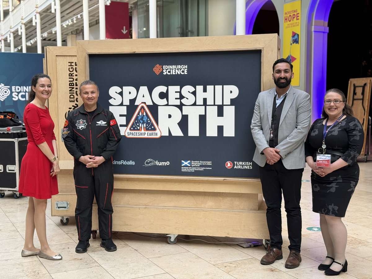 TC_EdinburgBK's tweet photo. It was an absolute honour and privilege to welcome Türkiye's first Astronaut who went aboard the ISS, Commander @TURKastro as Keynote Speaker @EdSciFest on 11th April, thanks to the precious sponsorship of @TurkishAirlines. 

#EdSciFest #SpaceshipEarth #GururDuyTürkiye https://t.co/SWY2Wc8aTY