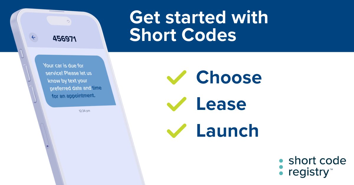 US_ShortCodes's tweet photo. Short codes are the trusted way to send and receive messages. Choose your code, lease and find a partner, and launch your campaign. Learn more: https://t.co/q1HTfAjT0w https://t.co/G2sFlE816K