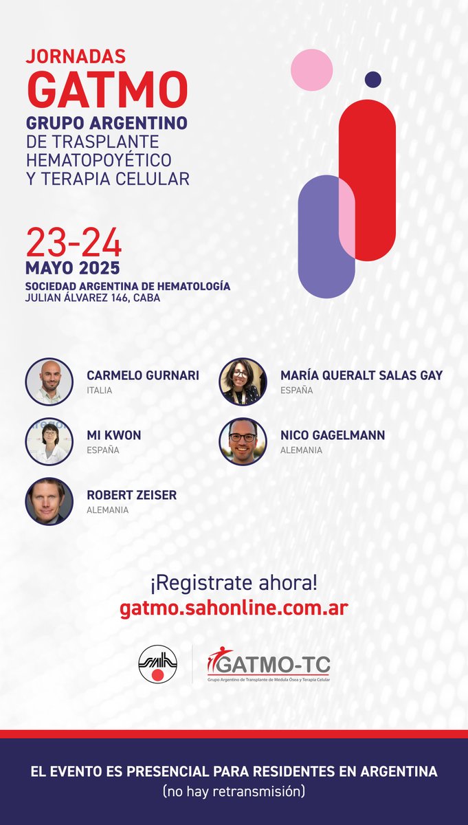 Jornadas GATMO
23 y 24 de mayo de 2025
gatmo.sahonline.com.ar
