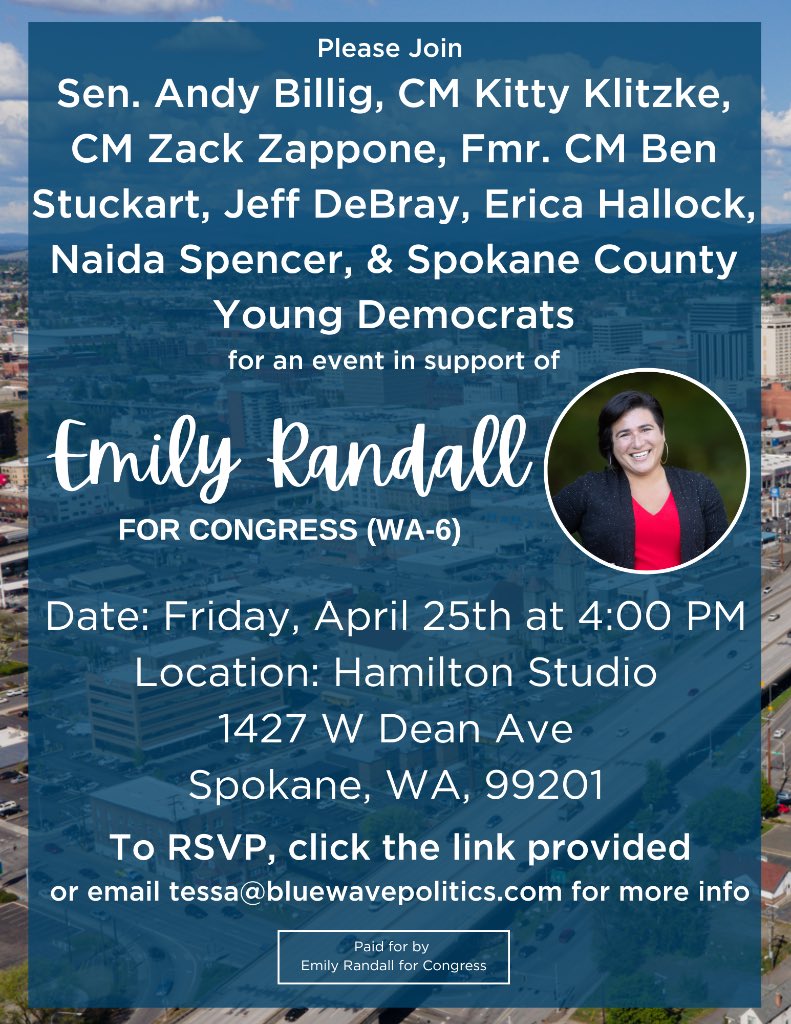 I invite you to join Congresswoman Emily Randall and I for a happy hour before the People’s Town Hall tomorrow. 

Let’s talk about what it takes to stand up for our values!

RSVP Link: secure.actblue.com/donate/2025042…