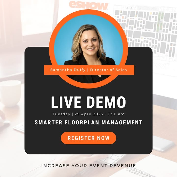 eShow (@go_eshow) on Twitter photo Join us at IAEE Demo Days for a live walkthrough of eShow’s powerful tools that simplify exhibit management.
🗓 Date: April 29, 2025
🕚 Time: 11:10 – 11:40 AM CT
Don’t miss out—secure your spot now!
🔗 zurl.co/DZG55
#eShowEmpowers #EventTech #IAEEDemoDays Join us at IAEE Demo Days for a live walkthrough of eShow’s powerful tools that simplify exhibit management.
🗓 Date: April 29, 2025
🕚 Time: 11:10 – 11:40 AM CT
Don’t miss out—secure your spot now!
🔗 zurl.co/DZG55
#eShowEmpowers #EventTech #IAEEDemoDays