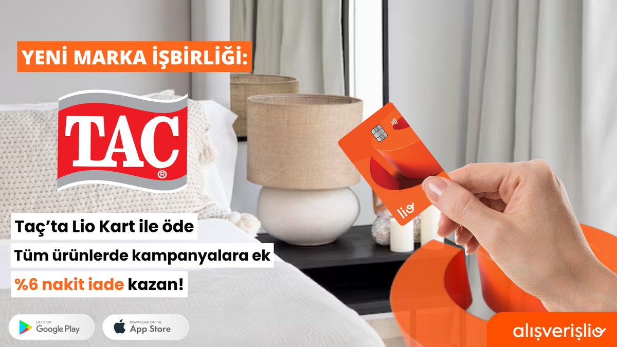 Taç'ta Evini Güzelleştir, Lio Kart’la %6 Nakit İade Kazan! 💳💸

Yastıktan perdeye, nevresimden havluya... Taç’ta evin için alışveriş yaparken Lio Kart ile öde, tüm kampanyalara ek %6 nakit iade kazan! 🏠✨

#LioKart #Nakitİade #Cashback #EvDekorasyonu #KazandıranAlışveriş