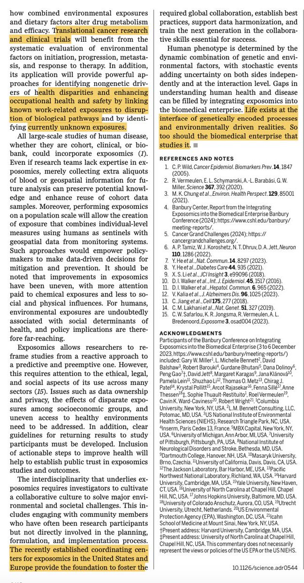 Eric Topol (@erictopol) on Twitter photo New <a href="/ScienceMagazine/">Science Magazine</a>
Exposomics.
We're not doing nearly enough to understand and mitigate our toxic environmental exposures. A very insightful perspective science.org/doi/10.1126/sc… New <a href="/ScienceMagazine/">Science Magazine</a>
Exposomics.
We're not doing nearly enough to understand and mitigate our toxic environmental exposures. A very insightful perspective science.org/doi/10.1126/sc…