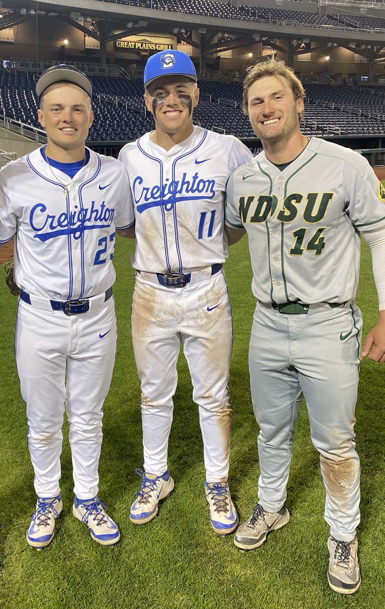 Great Lakes Baseball (@mn_lumberjacks) on Twitter photo Creighton blue and Bison green.
ALWAYS Lumberjack Red 🪓
Great Lakes alumni <a href="/Ben_North_/">Ben North</a> <a href="/masonmccurdy09/">Mason McCurdy</a> and <a href="/ColtenBecker/">Colten Becker</a> made time to catch up after their teams battled it out in Omaha, Tuesday night.
#GreatLakesBaseball #ACutAbove🪓 #CollegeBaseball #ncaabaseball Creighton blue and Bison green.
ALWAYS Lumberjack Red 🪓
Great Lakes alumni <a href="/Ben_North_/">Ben North</a> <a href="/masonmccurdy09/">Mason McCurdy</a> and <a href="/ColtenBecker/">Colten Becker</a> made time to catch up after their teams battled it out in Omaha, Tuesday night.
#GreatLakesBaseball #ACutAbove🪓 #CollegeBaseball #ncaabaseball