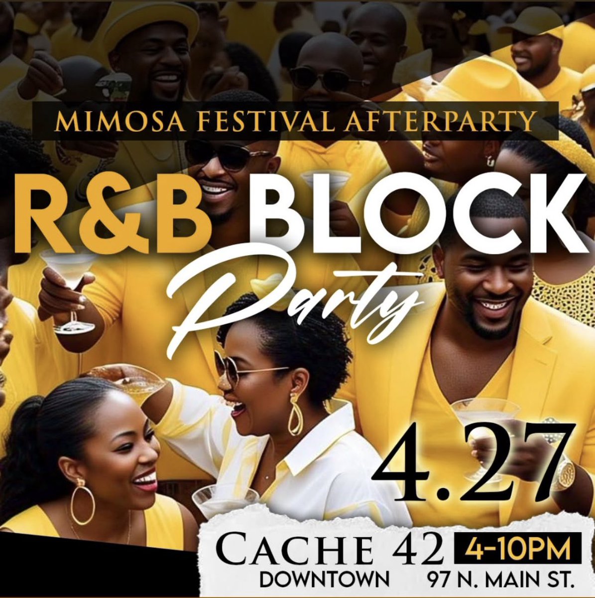Cache42Downtown's tweet photo. This Sunday come out to the biggest block party in the world ! Food and drinks will be on point! 📍97 N Main St Memphis, TN 38103. #Cache42Downtown can’t wait to see you! #mimosafestival #memphis #memphisfood #memphisdrinks https://t.co/IJh6XgS7ea