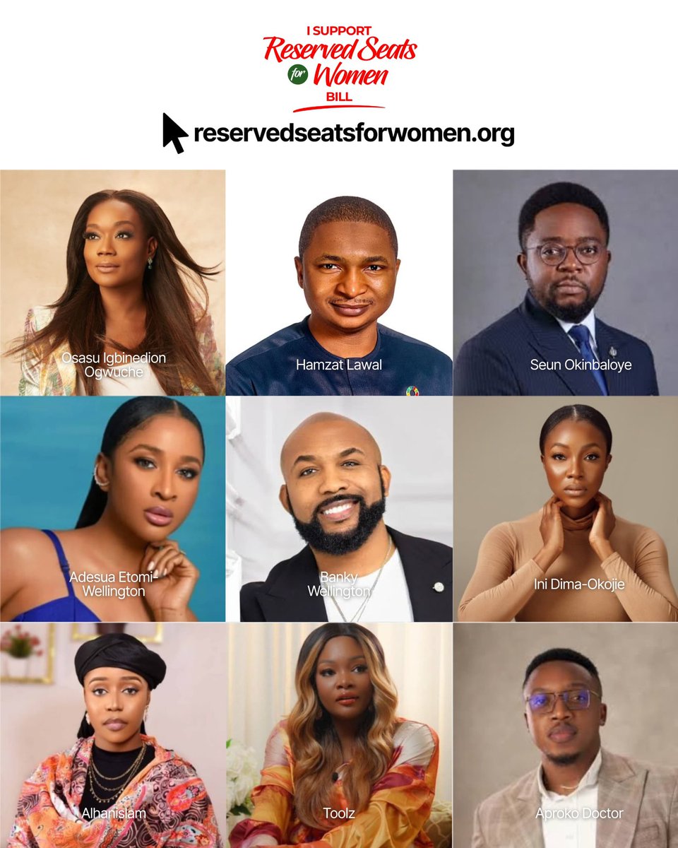 Stars unite: It’s time to pass the reserved seats for women bill ✊

Hamzat Lawal (<a href="/HamzyCODE/">Hamzat Lawal - 🐘</a>) Chief Executive of Connected Development (@connected_dev) co-sign and support the #ReservedSeatForWomenBill

Right now, Nigeria ranks near the bottom of the world for women in