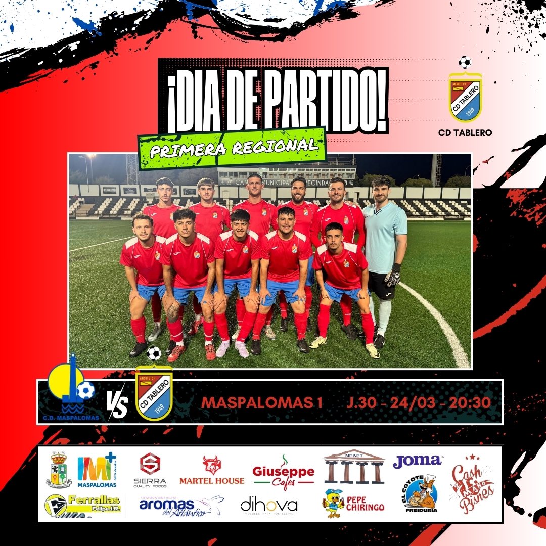 cd_tablero's tweet photo. Derbi, Derbi, Derbi. 🔥

➡️ El primer equipo cerrará la temporada 2024/2025 midiéndose al CD Maspalomas en la Ciudad Deportiva.

¡Con todo equipo! ⚔️

 #𝓔𝓵𝓡𝓸𝓳𝓸𝓘𝓵𝓾𝓼𝓲𝓸𝓷𝓪❤ https://t.co/4lmRfVJDlJ