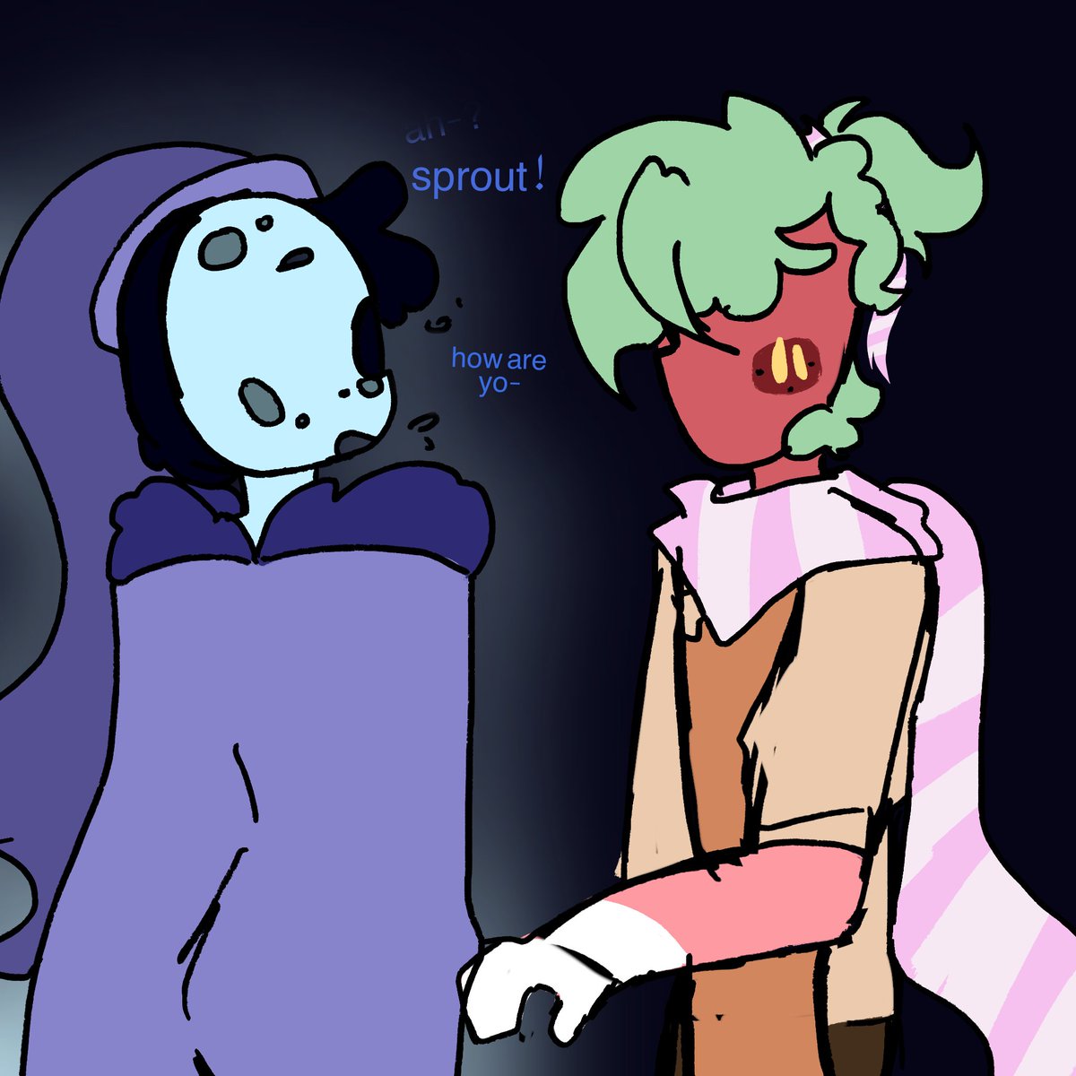 sproutseedlysbf's tweet image. #moonberry #astroxsprout #sproutxastro #dandysworld #dandysworldfanart #dandysworldcomic 
finished my moonberry comic finallt..  based on my headcanon that sprout is scared of the dark!! and guess who glows! :3 clingy scared sprout oughh…  never  touching  thus  again
4/14