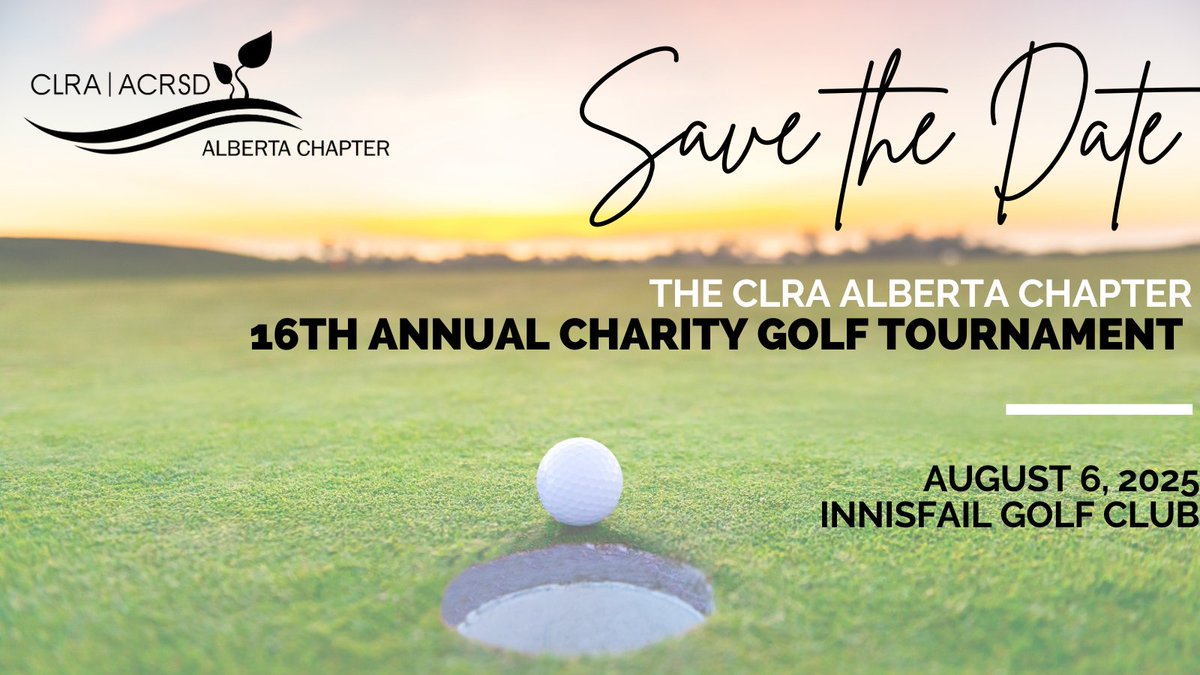 The CLRA Alberta Chapter is pleased to announce the 16th Annual Charity Golf Tournament will be taking place at the Innisfail Golf Club on August 6, 2025. Registration and Sponsorship will be opening on May 27, 2025 at 9:00 am!