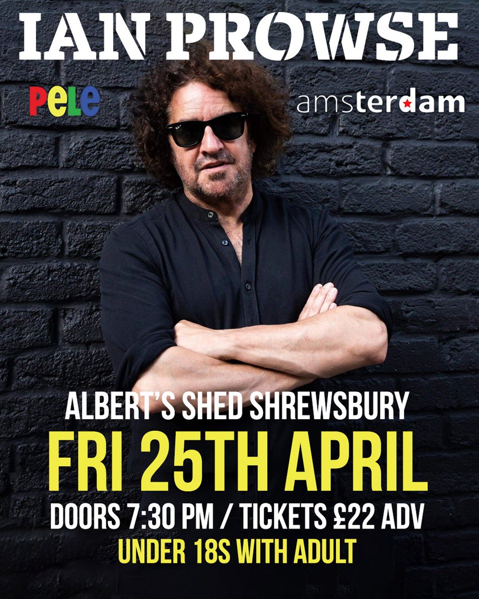 Last call for tickets for this coming Friday, the mighty Ian Prowse &amp; Amsterdam. This is almost sold out so I would grab one while you can. Where you say? ➡️  albertsshed.co.uk FTW