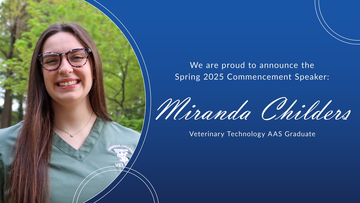 We are proud to announce the Spring
2025 Commencement Speaker, Miranda Childers!
Miranda is graduating with an AAS degree in Veterinary
Technology. Graduation is just two weeks away
Roughriders!