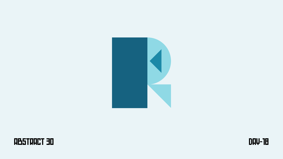 Designatiev's tweet image. Day 18 — R
Half structure, half movement.
“R” feels like “P” set free — with a step forward.

#Abstract30 #day18 #letterR #geometrictype #bluedesign #minimalforms