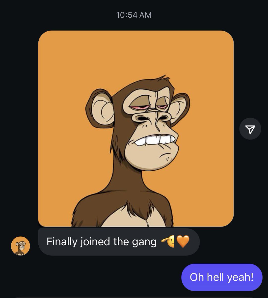 My friend <a href="/ropertroyjustin/">Justin.</a> just joined the best club! Got two more friends joining <a href="/BoredApeYC/">Bored Ape Yacht Club 🍌</a> this week!!! LFG!