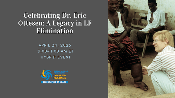 MectizanMDP's tweet photo. #GAELF Today @TFGH, speakers honored #beatNTDs hero (and early MEC member) Dr. Eric Ottesen upon his retirement, recounting the progress of the Global Program to End Lymphatic Filariasis (#GPELF). Many praised his ability to connect and mentor scientists. Thank you #EricOttesen. https://t.co/uqLf11RbOp