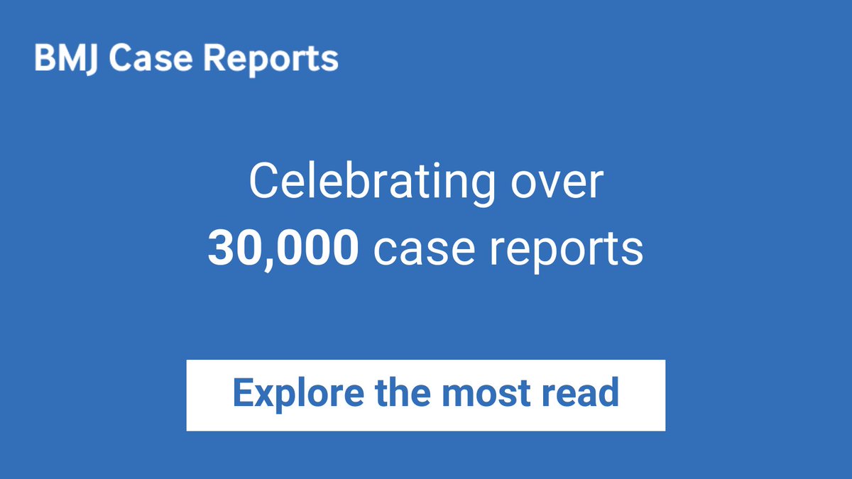BMJ Case Reports has achieved a significant milestone of 30,000 published case reports. Discover the most read case reports: bit.ly/4i3EQMy