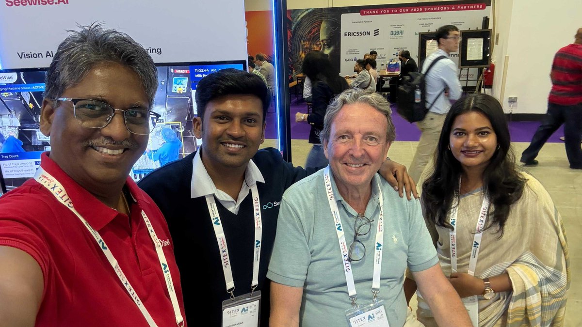 SeeWiseAI's tweet photo. Neon halls, brilliant conversations and those ‘aha’ sparks—GITEX moments that ignite innovation! 🎉 

#GlobalInnovation #ShowFloorStories #Inspiration #TechBuzz #FutureMoments #TechVibes #ConnectCreate https://t.co/FbnQD4KACl